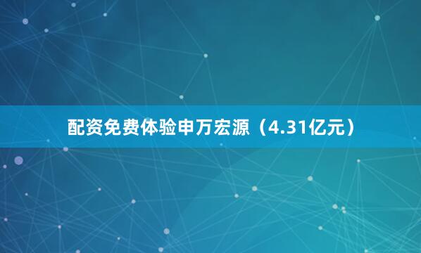 配资免费体验申万宏源（4.31亿元）