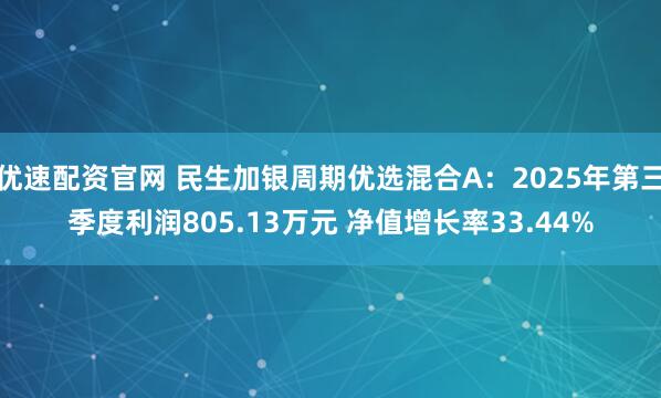 优速配资官网 民生加银周期优选混合A：2025年第三季度利润805.13万元 净值增长率33.44%